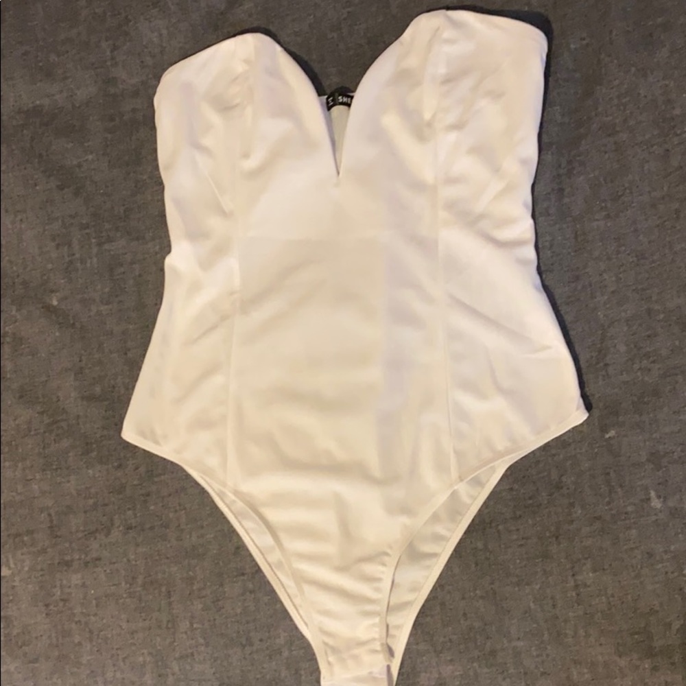Shein white sweetheart bodysuit